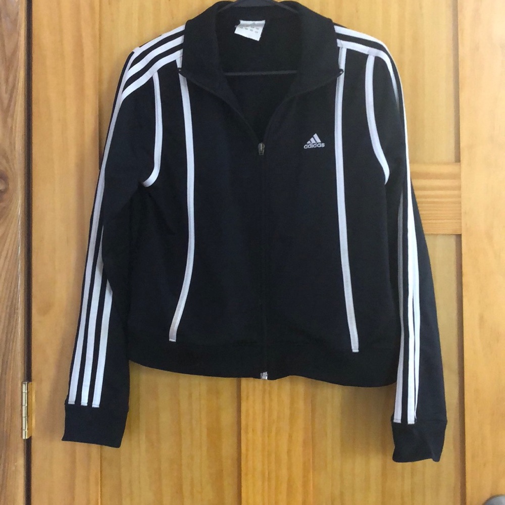 Black and white adidas jacket